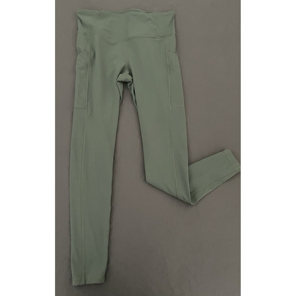 Prana Leggings Green Side Pockets Womens Size Medium Activewear Soft & Stretchy
